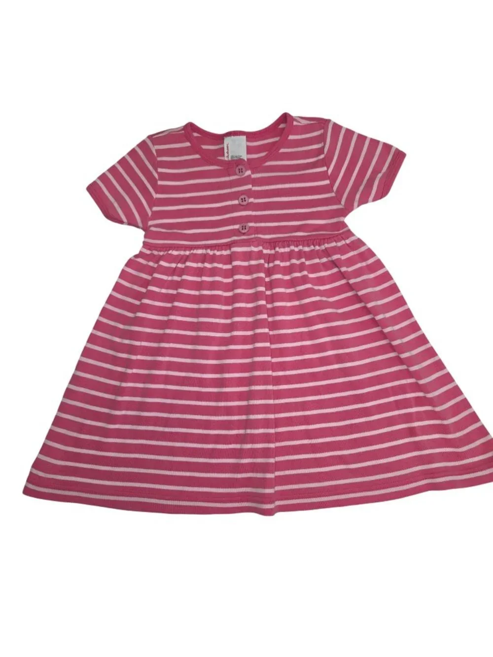 Hanna Andersson 4T Pink Striped Play Comfortable Short Sleeves.Dress 4379